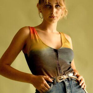 Trippy Dana Westward Rainbow Tie Dye Tank Top for Women | RVCA NEW